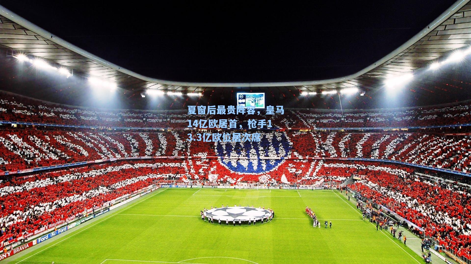 夏窗后最贵阵容，皇马14亿欧居首，枪手13.3亿欧位居次席